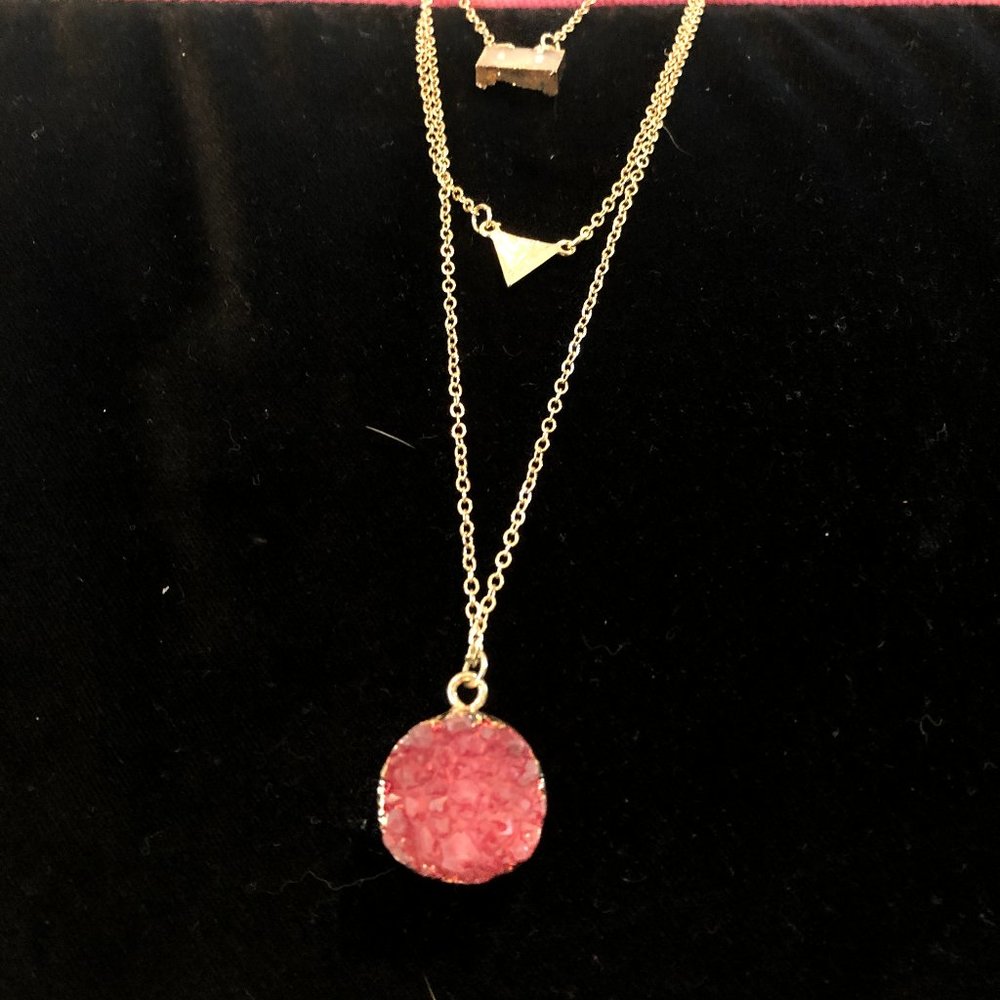 Three piece geode necklace